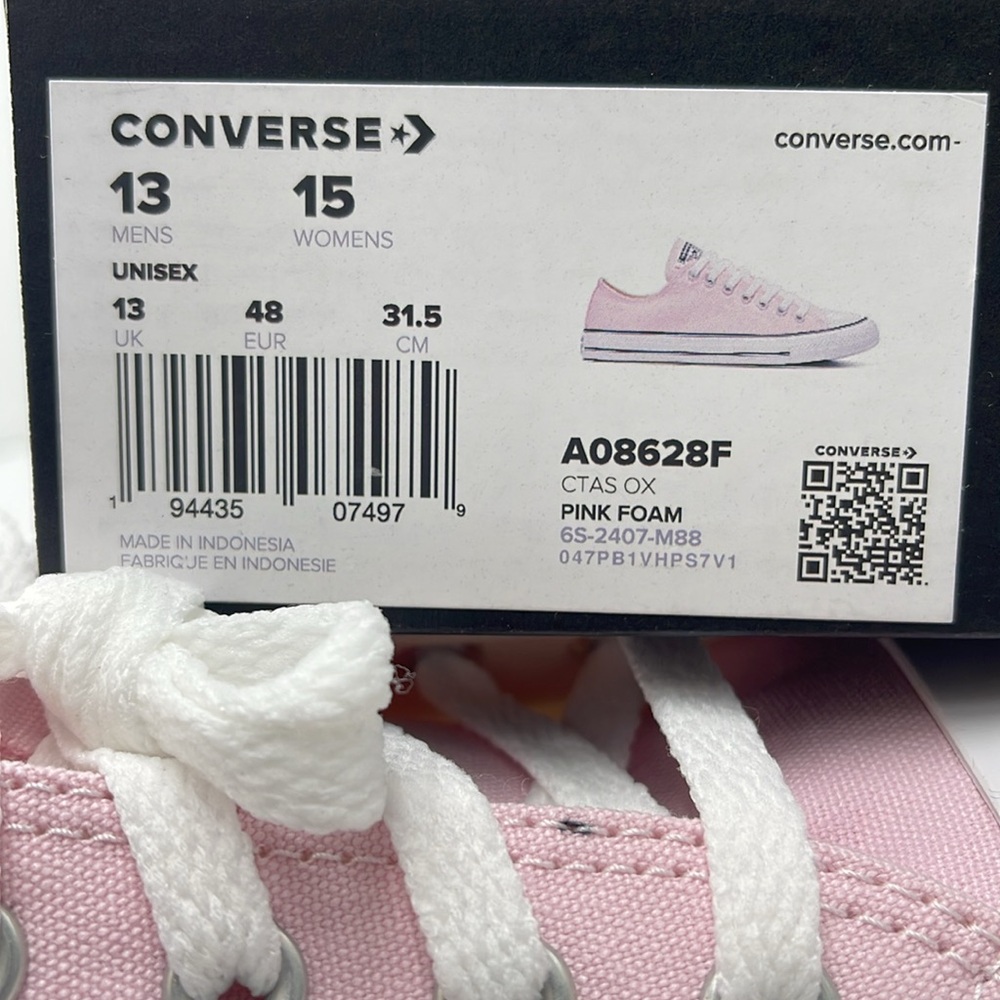 Converse Men’s A08628F
CTAS OX PINK FOAM Sneakers Chuck Taylor All Star - Picture 16 of 16